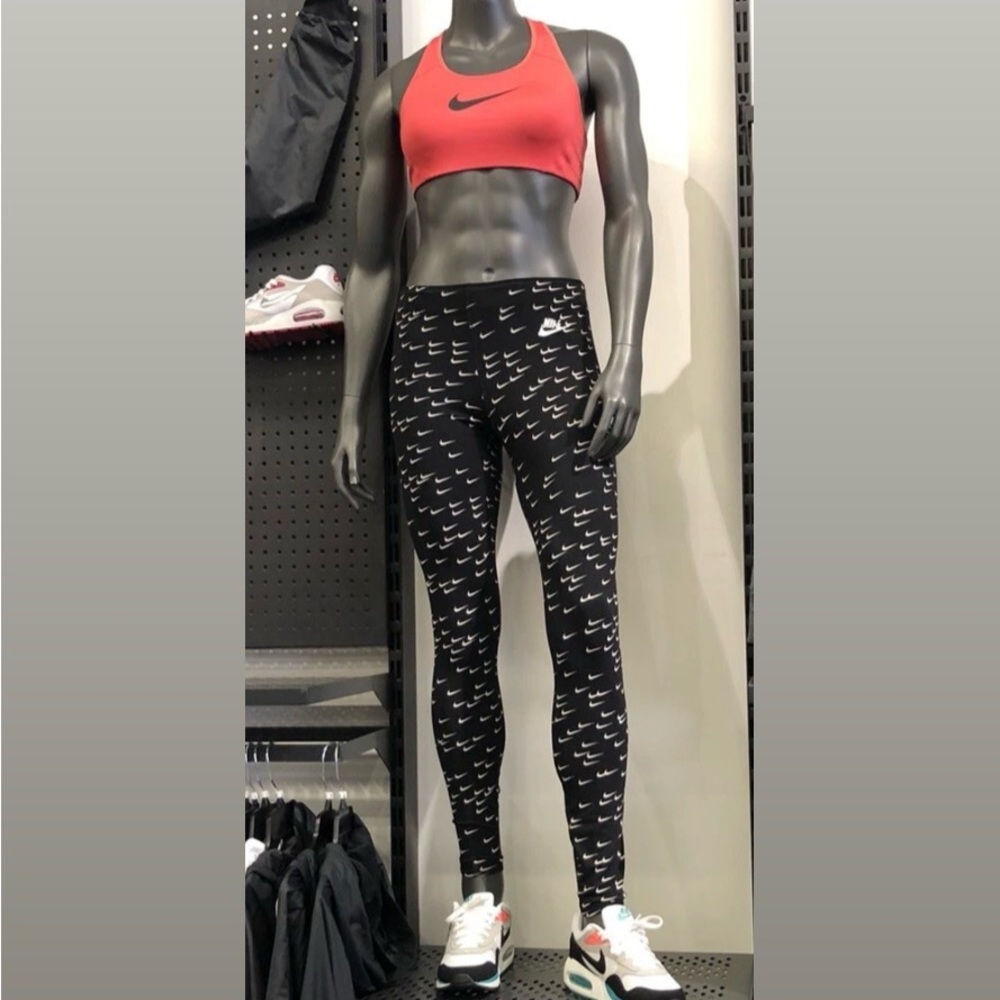 Nike Sportswear Leg-A-See Swoosh Women Printed Leggings CN8037-010-Size Small